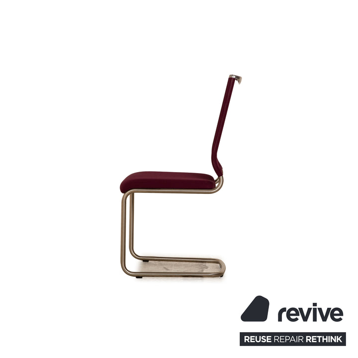 Set of 4 Venajob Lilli stainless steel cantilever purple chair dining room