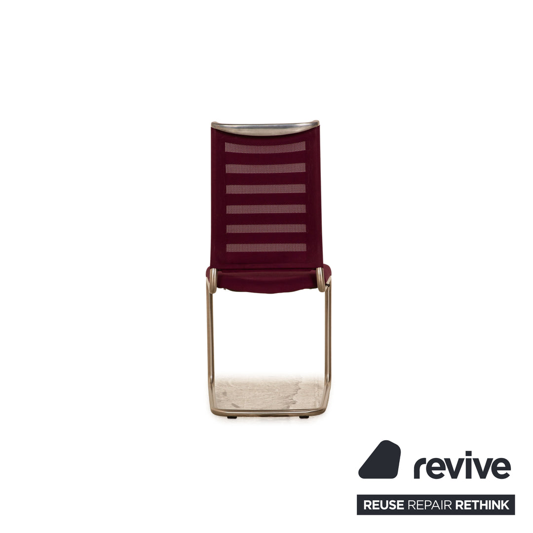 Set of 4 Venajob Lilli stainless steel cantilever purple chair dining room