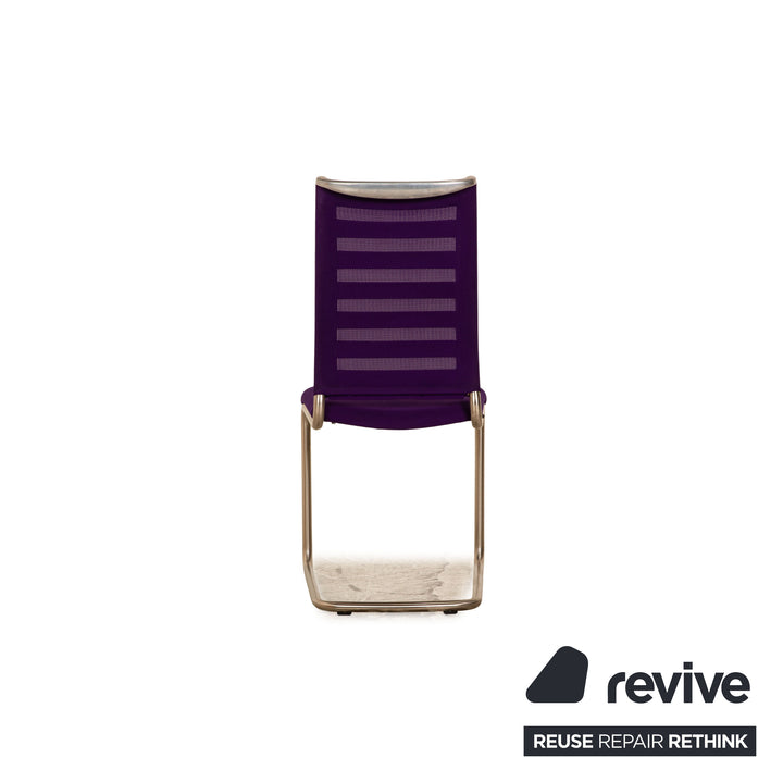 Set of 4 Venajob Lilli stainless steel cantilever purple chair dining room