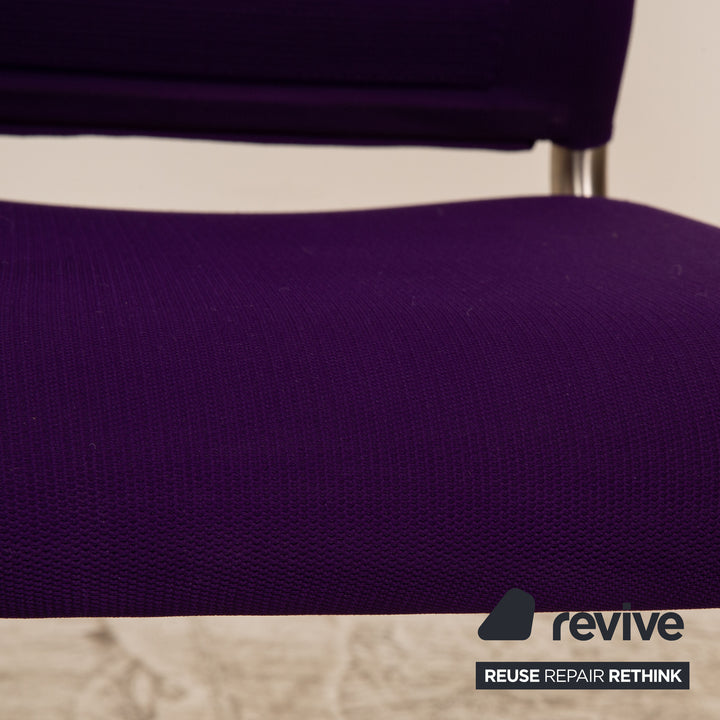 Set of 4 Venajob Lilli stainless steel cantilever purple chair dining room