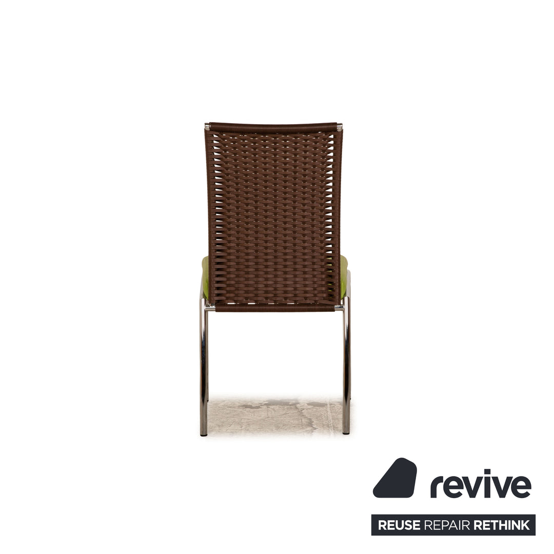 Lot de 4 chaises en cuir Venjakob vert salle à manger