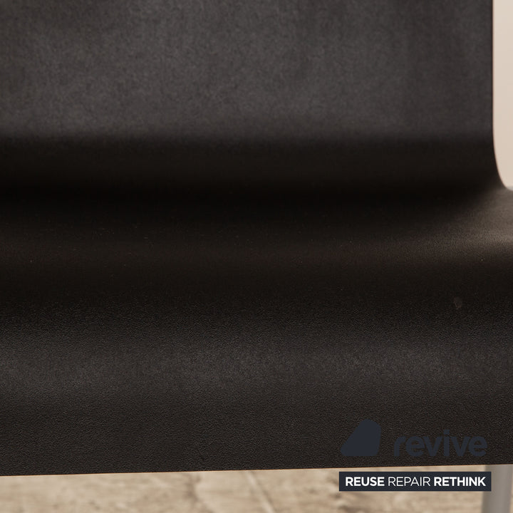 4er Garnitur Vitra .03 Kunststoff Stuhl Schwarz Aluminium Esszimmer