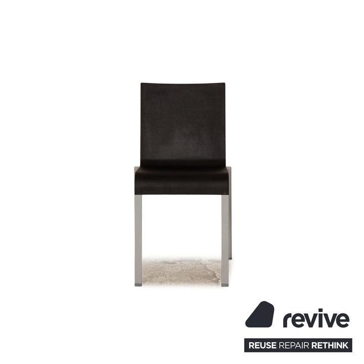 4er Garnitur Vitra .03 Kunststoff Stuhl Schwarz Aluminium Esszimmer