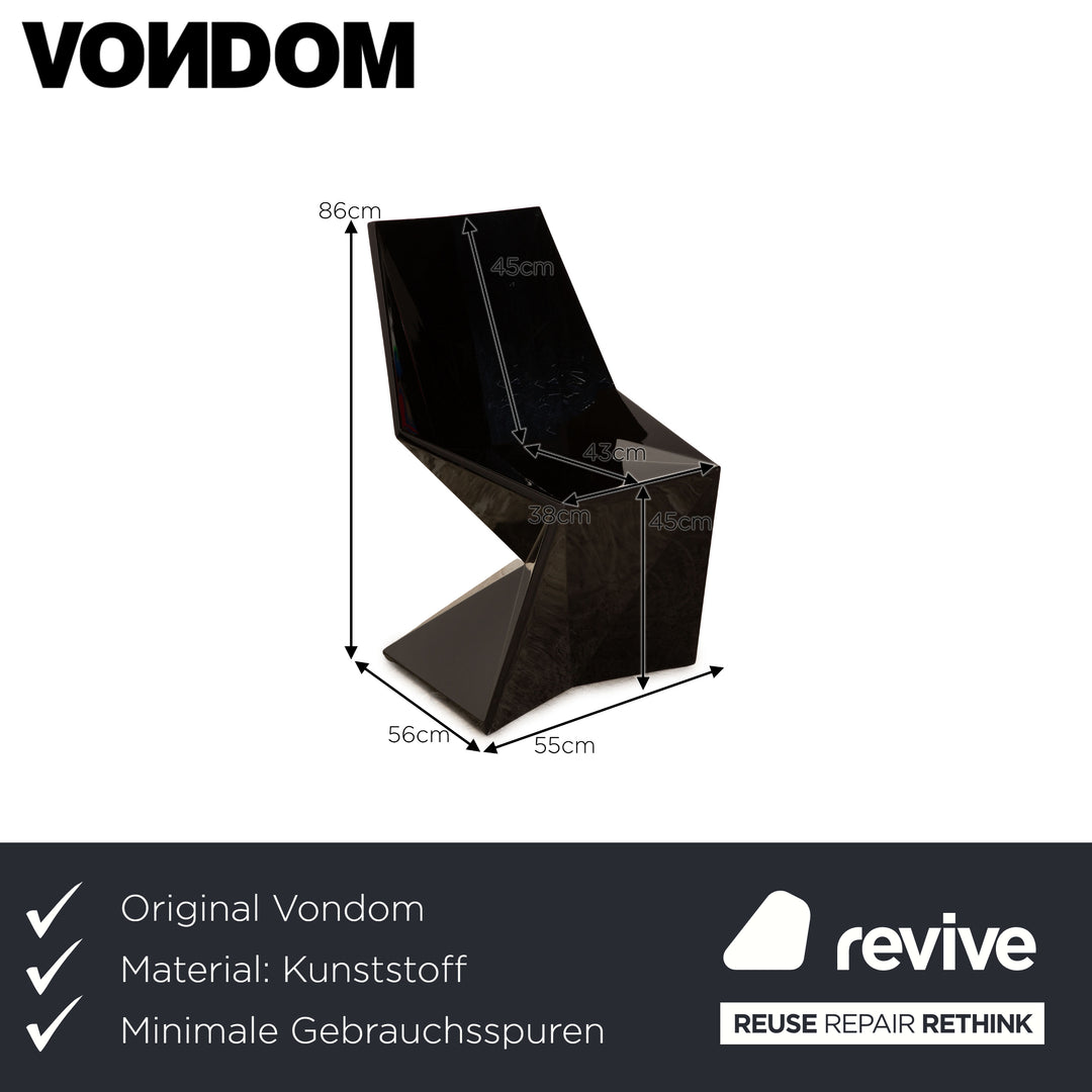 4er Garnitur VONDOM Vertex Kunststoff Stuhl Schwarz