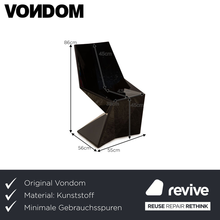 4er Garnitur VONDOM Vertex Kunststoff Stuhl Schwarz