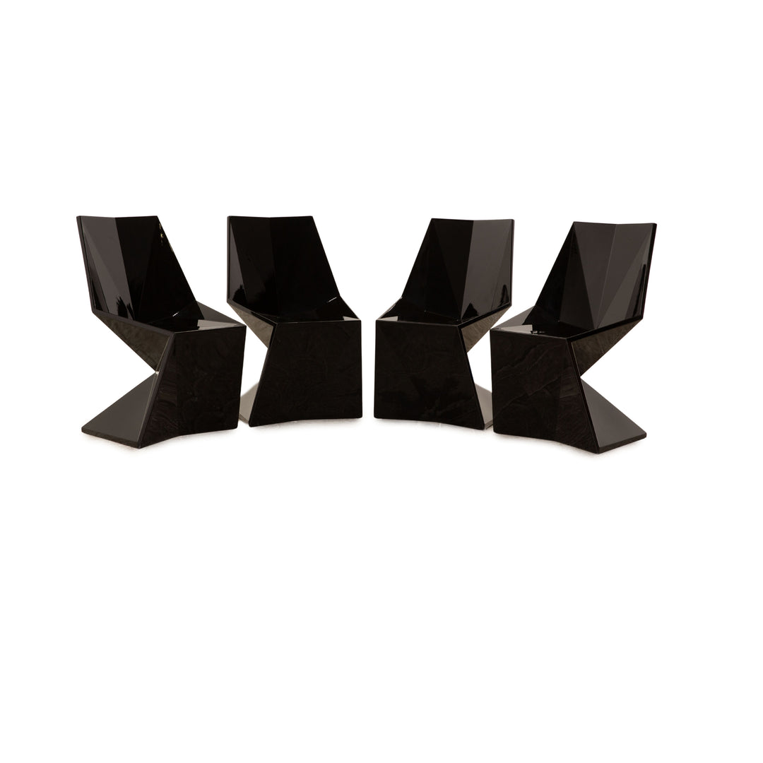 4er Garnitur VONDOM Vertex Kunststoff Stuhl Schwarz