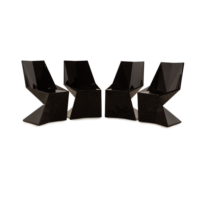 4er Garnitur VONDOM Vertex Kunststoff Stuhl Schwarz