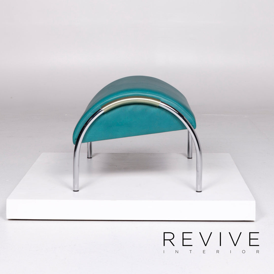 Fauteuil en cuir design Cor Cycle par Peter Maly Tabouret de fauteuil turquoise #10512