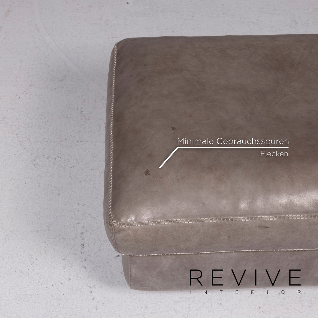 Machalke Valentino Leder Sofa Garnitur Grau 1x Dreisitzer 1x Couch #11340
