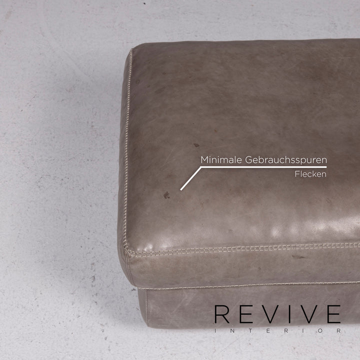 Machalke Valentino Leder Sofa Garnitur Grau 1x Dreisitzer 1x Couch #11340
