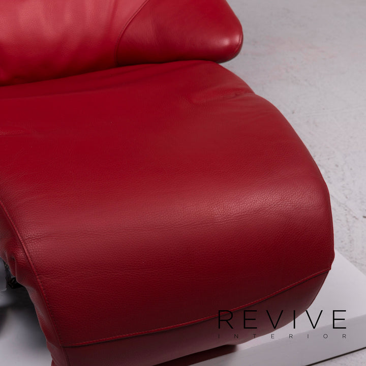 WK Wohnen leather armchair red function relaxation function #11967