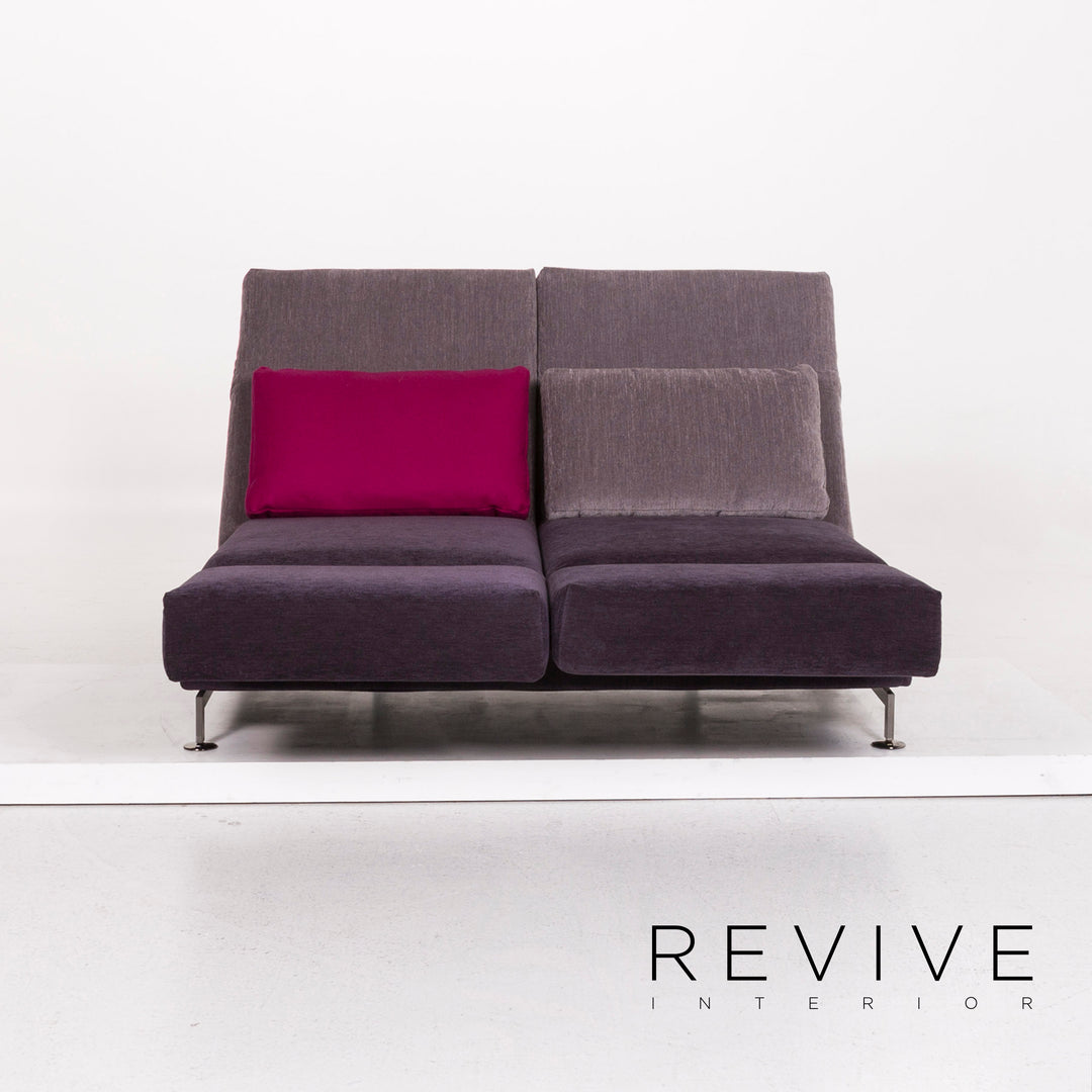 Brühl & Sippold Moule Stoff Sofa Lila Mehrfarbig Schlaffunktion Schlafsofa Couch #12197