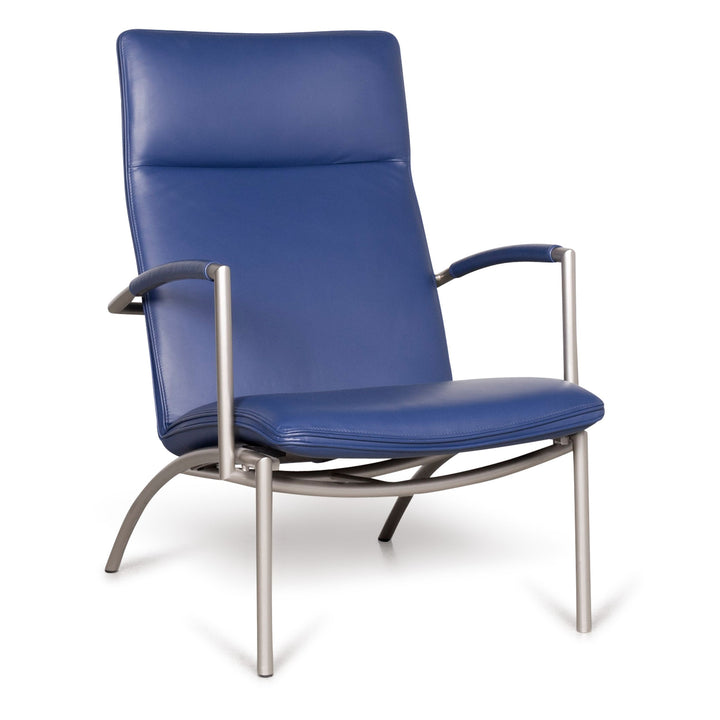 Cor Pando Designer Leder Sessel Blau Echtleder #8171