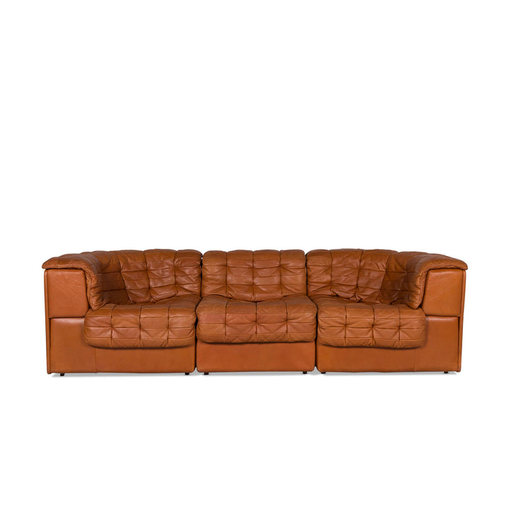 de Sede DS 11 leather sofa cognac brown three-seater couch #9752