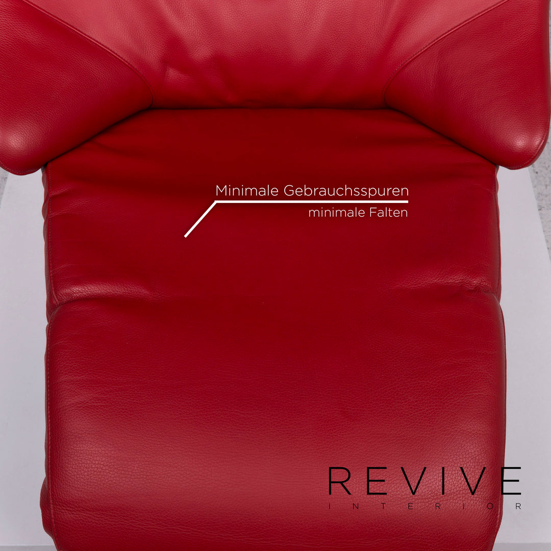 WK Wohnen leather armchair red function relaxation function #11967