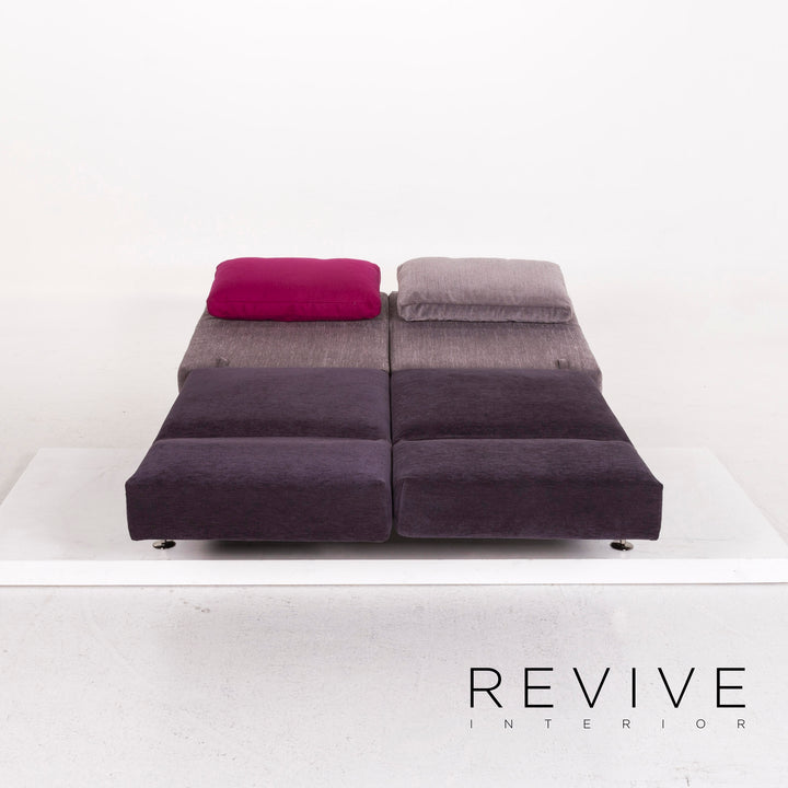 Brühl & Sippold Moule Stoff Sofa Lila Mehrfarbig Schlaffunktion Schlafsofa Couch #12197