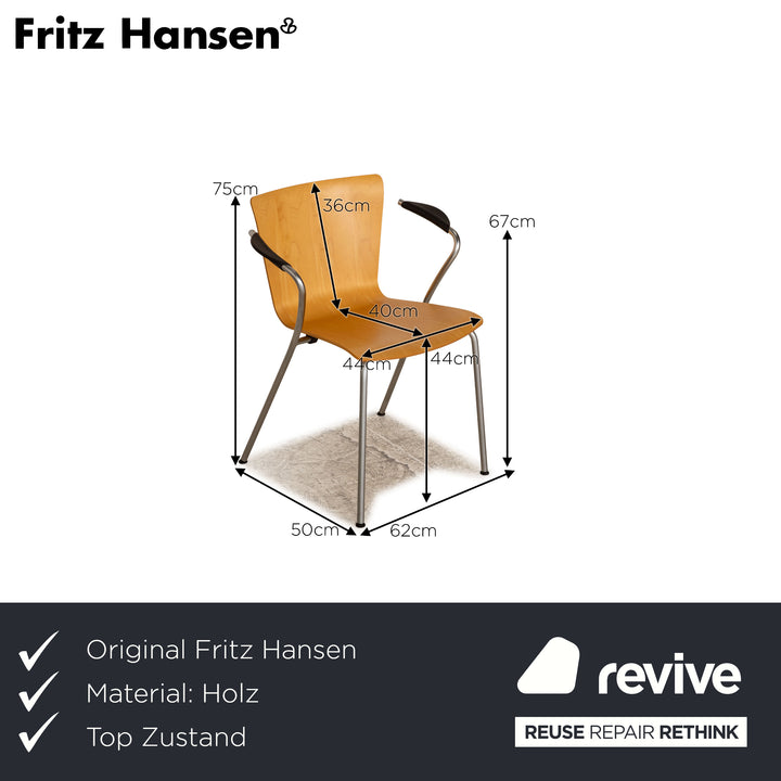6er Garnitur Fritz Hansen VicoDuo Ahorn Stuhl Esszimmer Büro