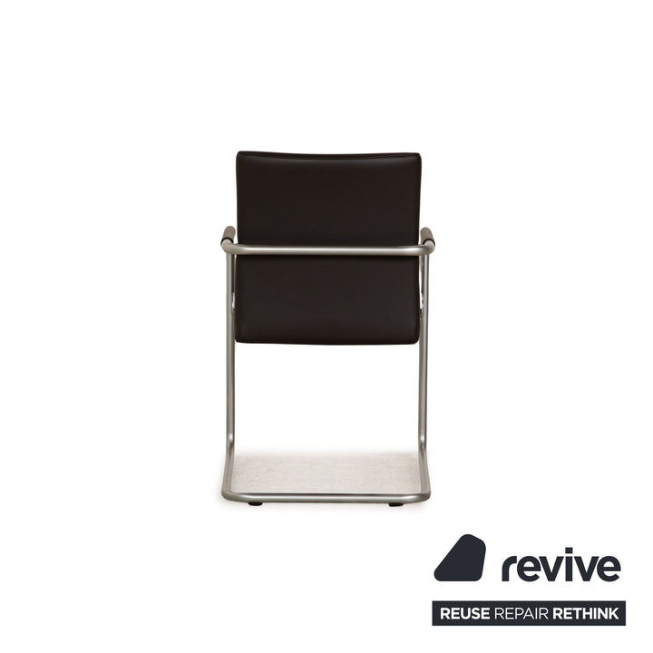 Lot de 6 chaises Hülsta D2 en cuir noir