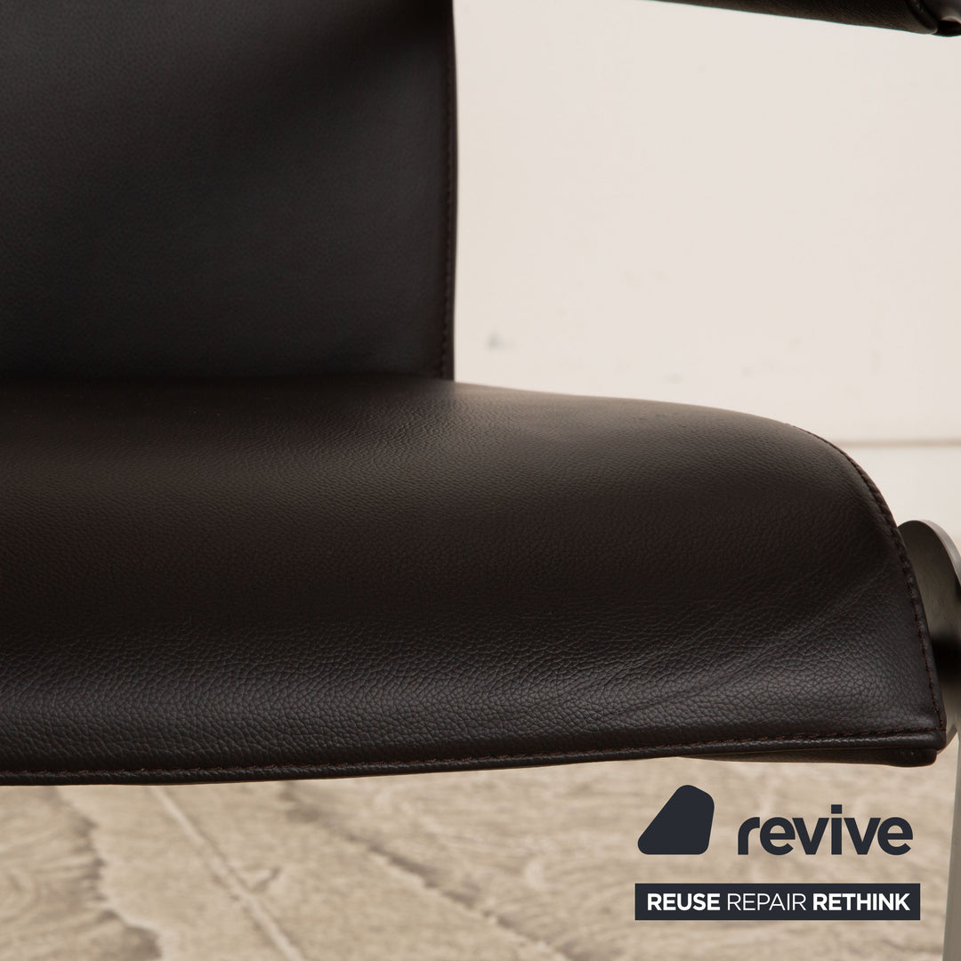 Lot de 6 chaises Hülsta D2 en cuir noir