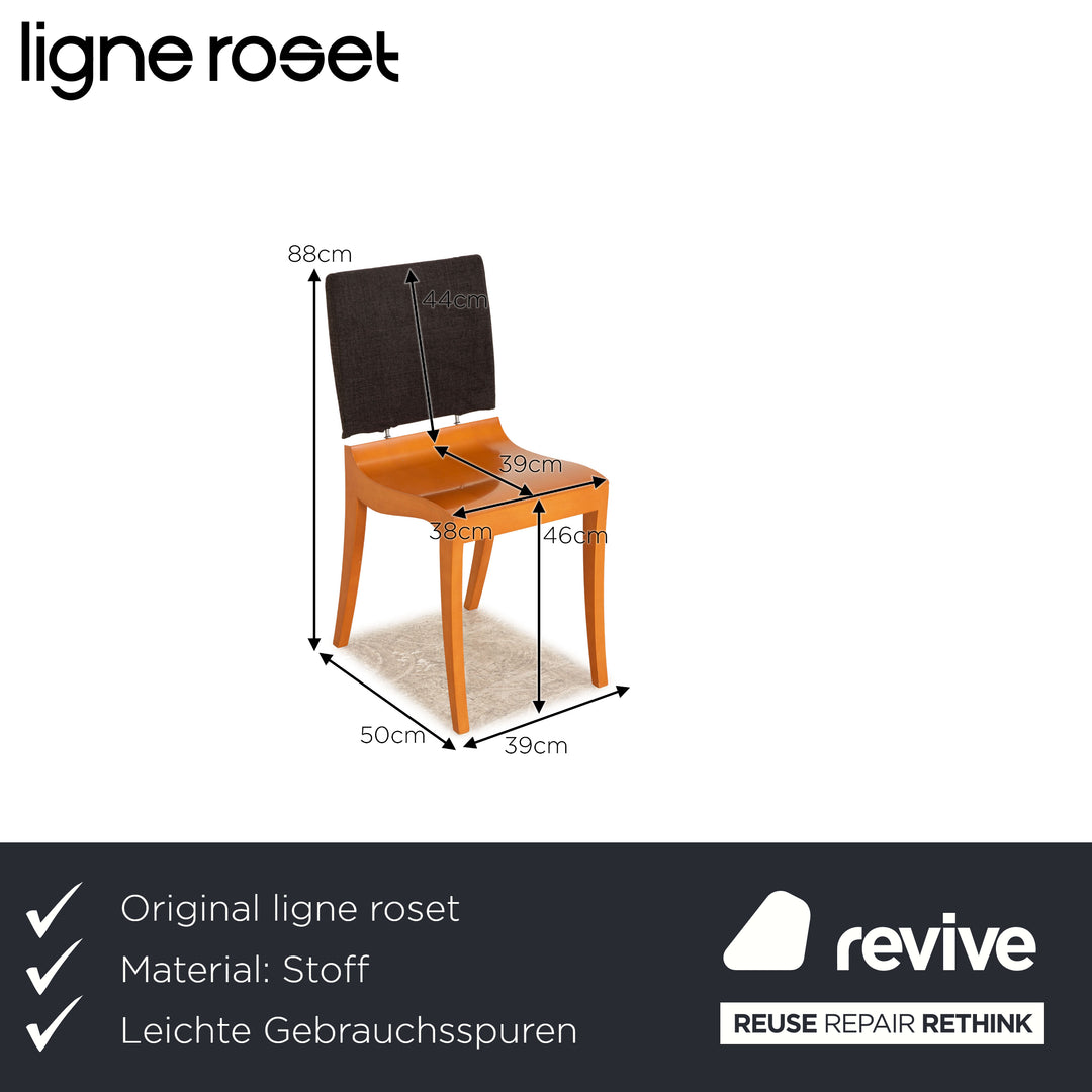Set of 6 ligne roset Finn fabric chair gray dark gray dining room