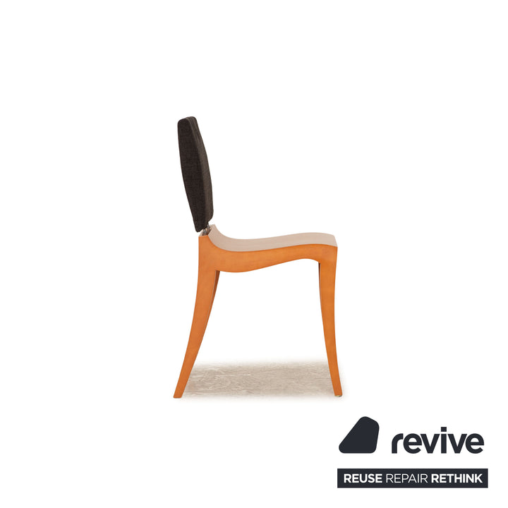 Set of 6 ligne roset Finn fabric chair gray dark gray dining room