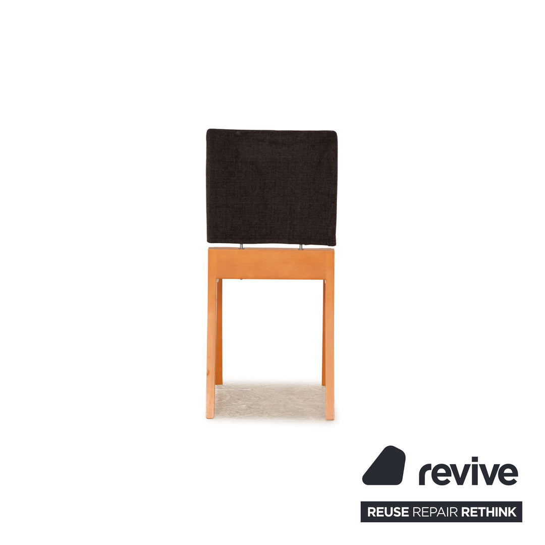 Set of 6 ligne roset Finn fabric chair gray dark gray dining room