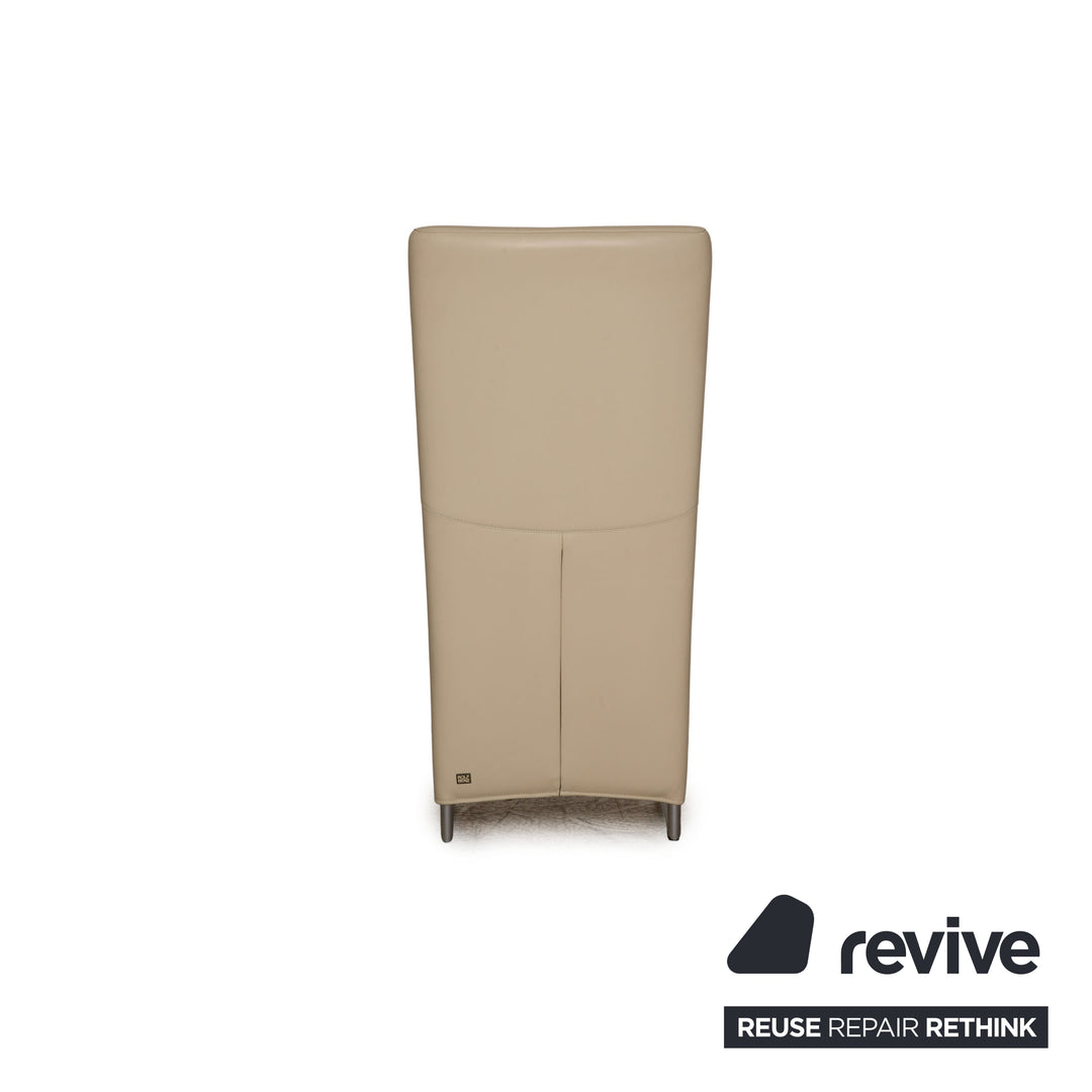 Set of 6 Rolf Benz 7400 leather chairs cream