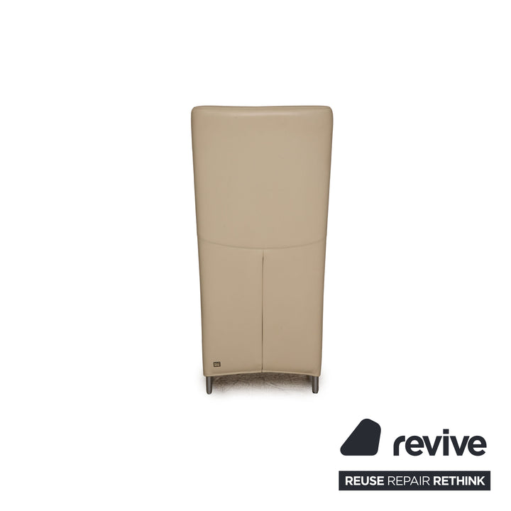Set of 6 Rolf Benz 7400 leather chairs cream