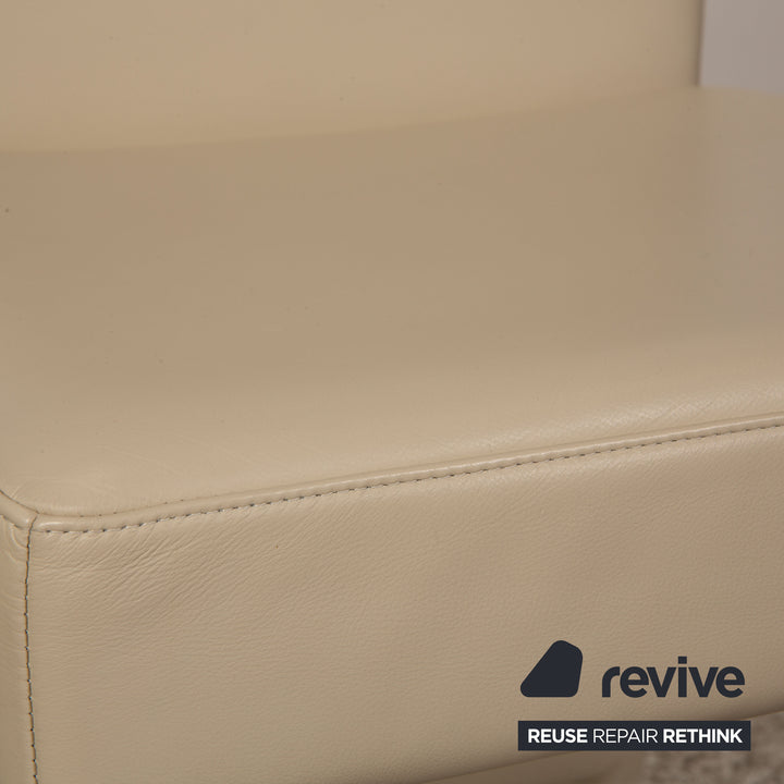 Set of 6 Rolf Benz 7400 leather chairs cream