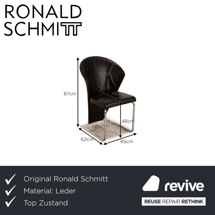 6er Garnitur Ronald Schmitt Leder Stuhl Schwarz Esszimmer