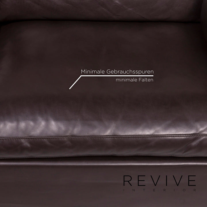 Brühl & Sippold Alba Leder Sofa Garnitur Braun 2x Zweisitzer #12194