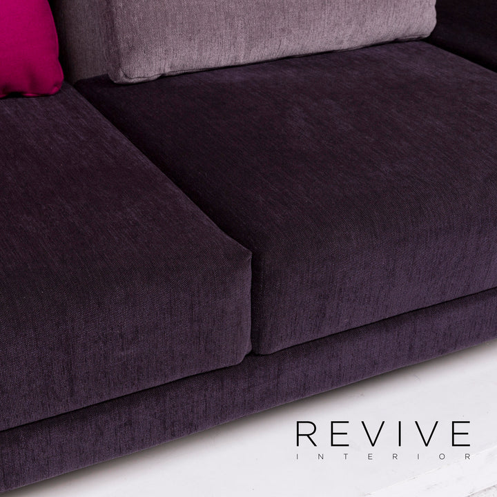 Brühl & Sippold Moule Stoff Sofa Lila Mehrfarbig Schlaffunktion Schlafsofa Couch #12197
