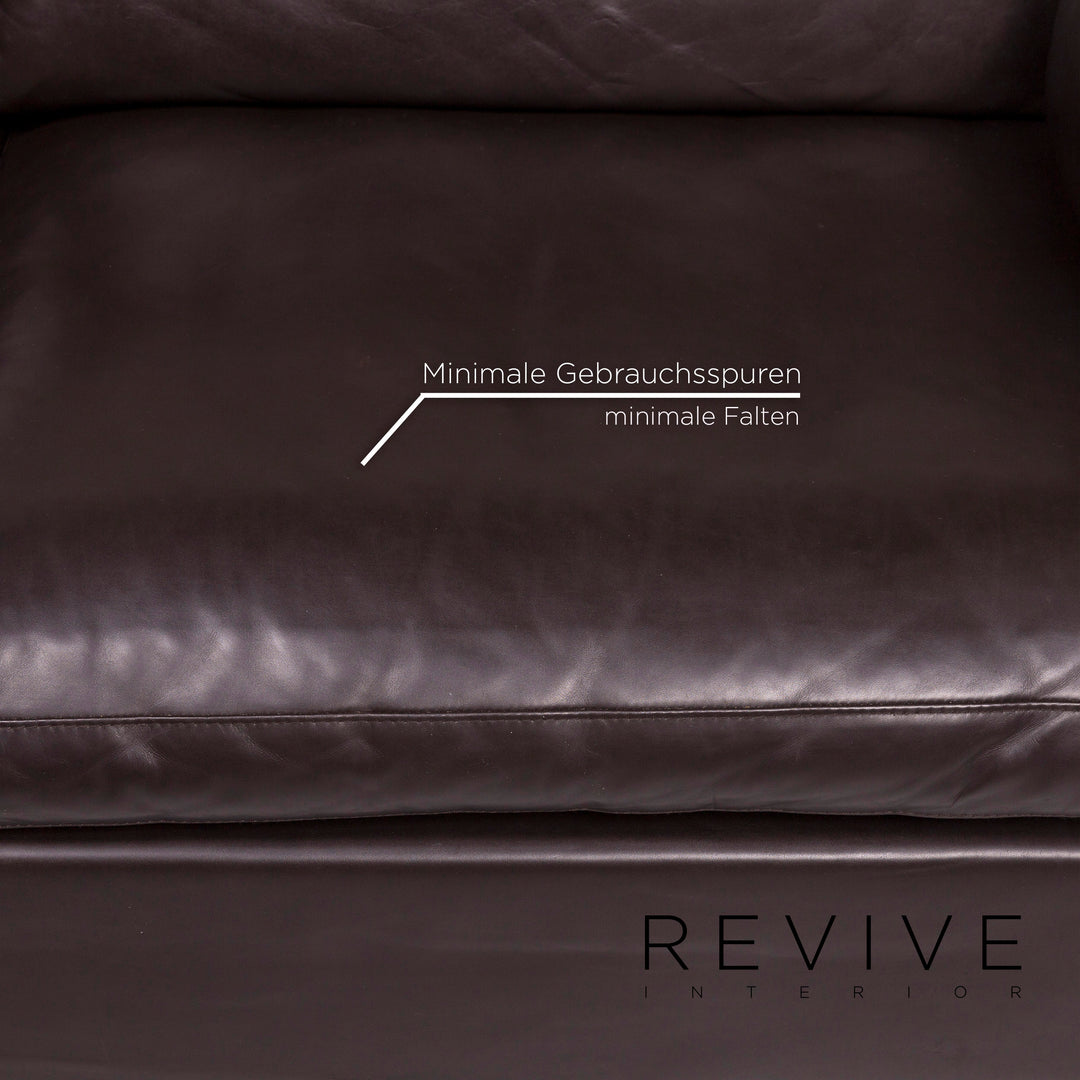 Brühl & Sippold Alba Canapé en cuir Marron Marron foncé Canapé 2 places #12195