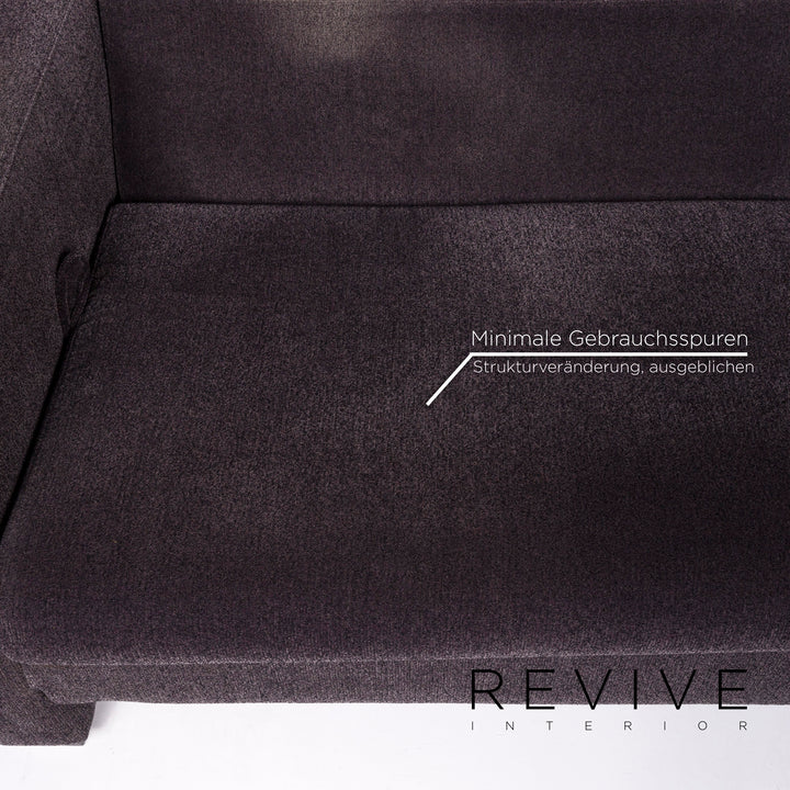 Brühl & Sippold Tomo Samt Stoff Sofa Anthrazit Grau Dreisitzer Couch #11430