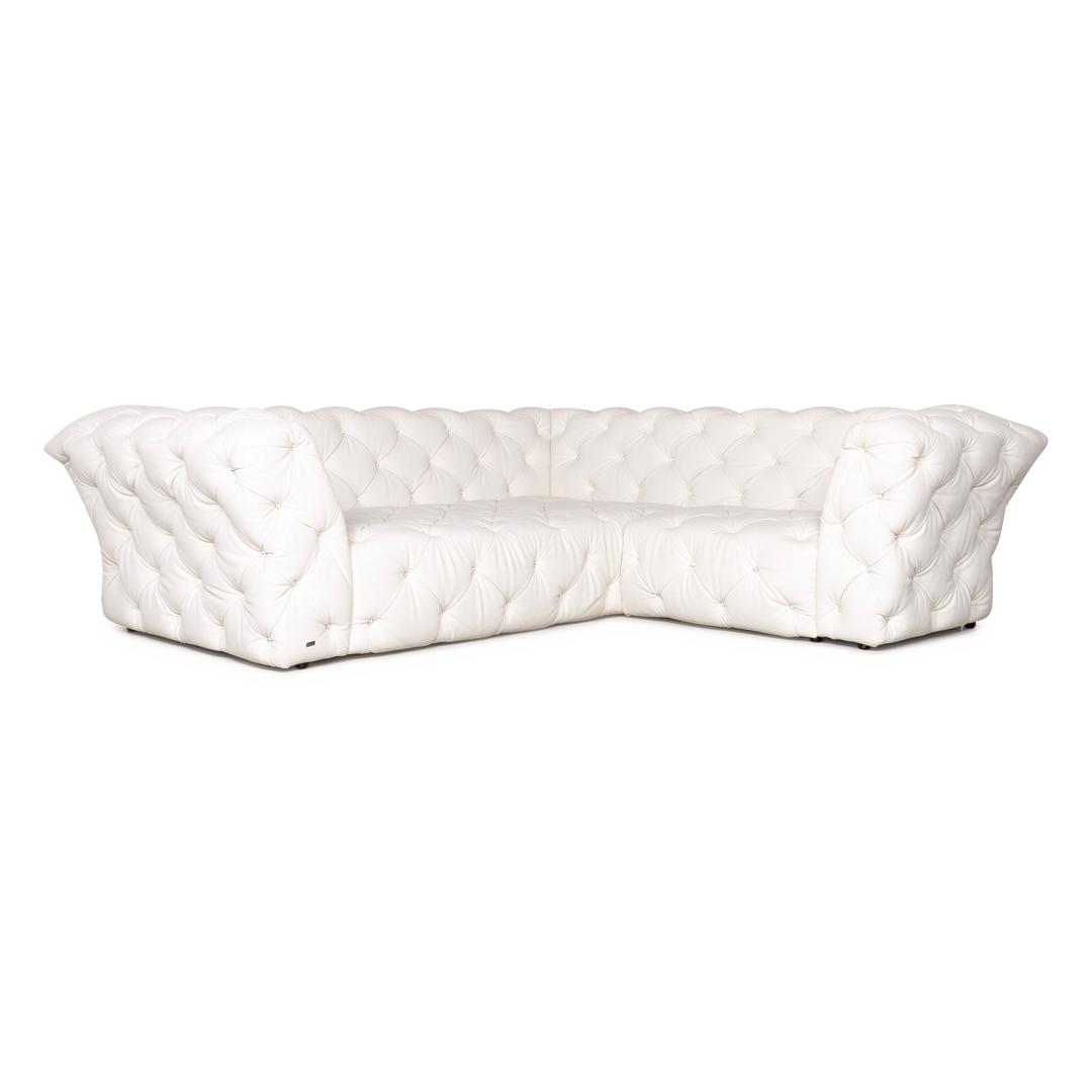 Bretz Marilyn Designer Leather Corner Sofa White Real Leather Sofa Couch #7480