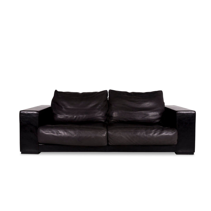 Baxter Budapest canapé en cuir noir canapé trois places #10244