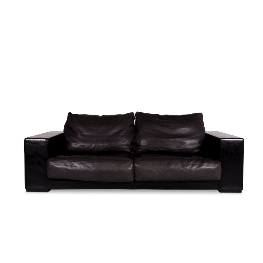 Baxter Budapest canapé en cuir noir canapé trois places #10244