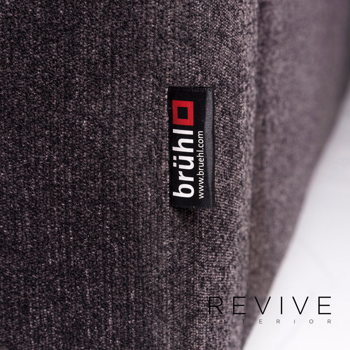 Brühl & Sippold Tomo Samt Stoff Sofa Anthrazit Grau Dreisitzer Couch #11430