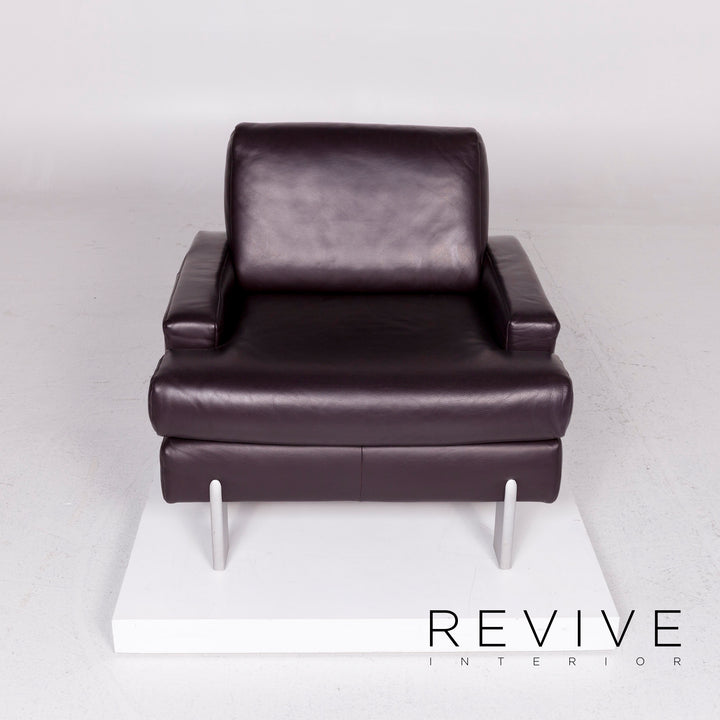 BMP Rolf Benz Fauteuil en cuir Aubergine #11194