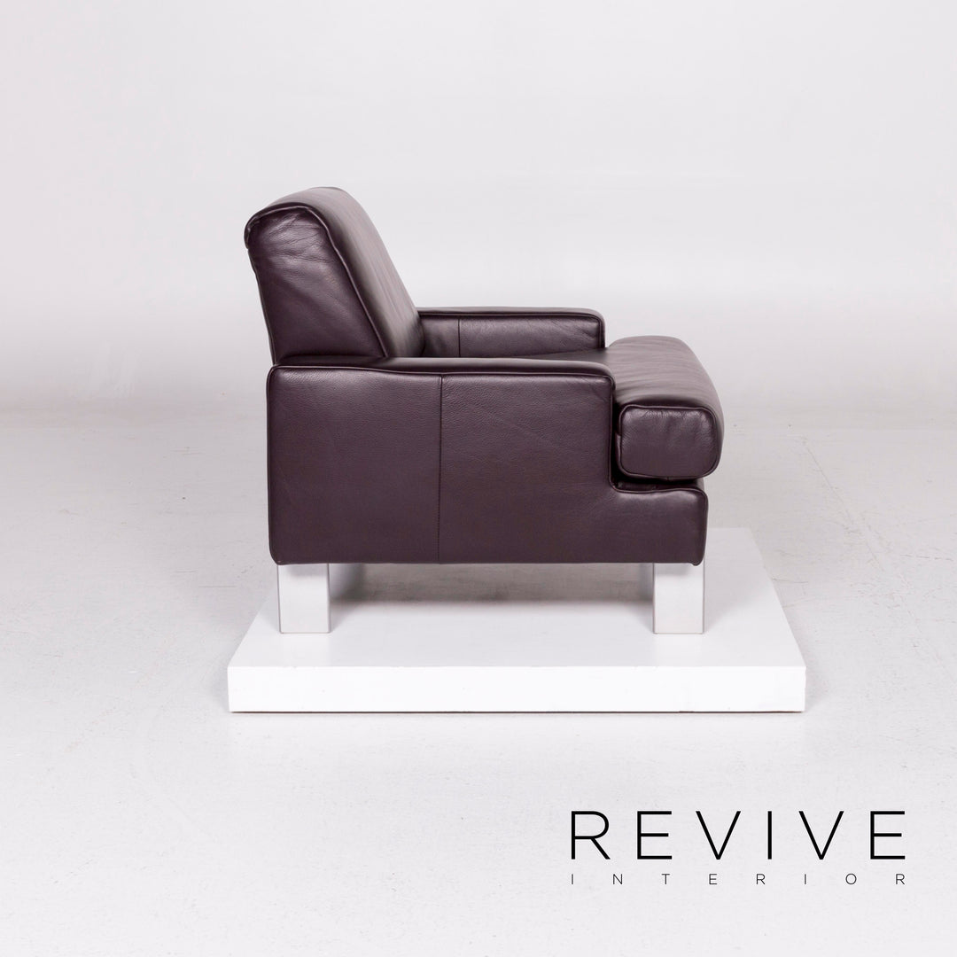 BMP Rolf Benz Fauteuil en cuir Aubergine #11194