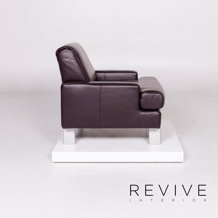 BMP Rolf Benz Fauteuil en cuir Aubergine #11194