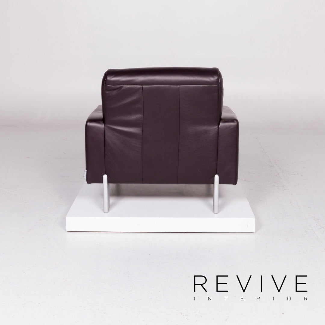 BMP Rolf Benz Fauteuil en cuir Aubergine #11194