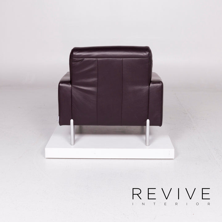 BMP Rolf Benz Fauteuil en cuir Aubergine #11194