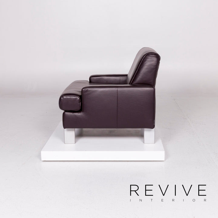 BMP Rolf Benz Fauteuil en cuir Aubergine #11194