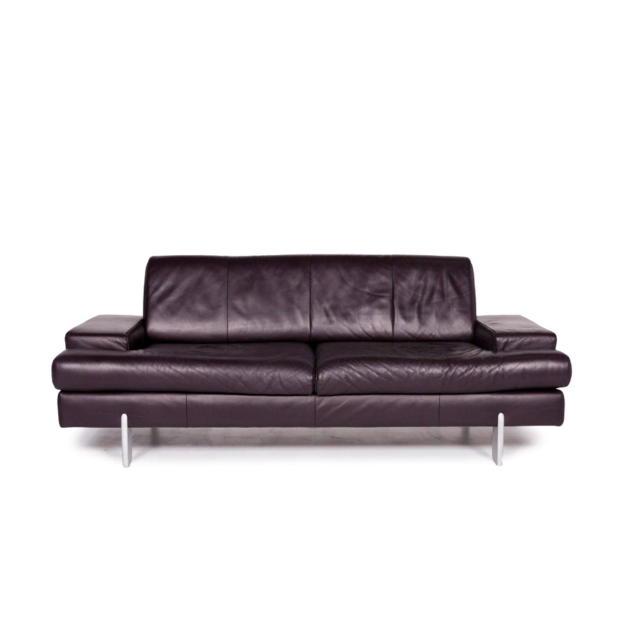 BMP Rolf Benz canapé en cuir aubergine canapé trois places #11193