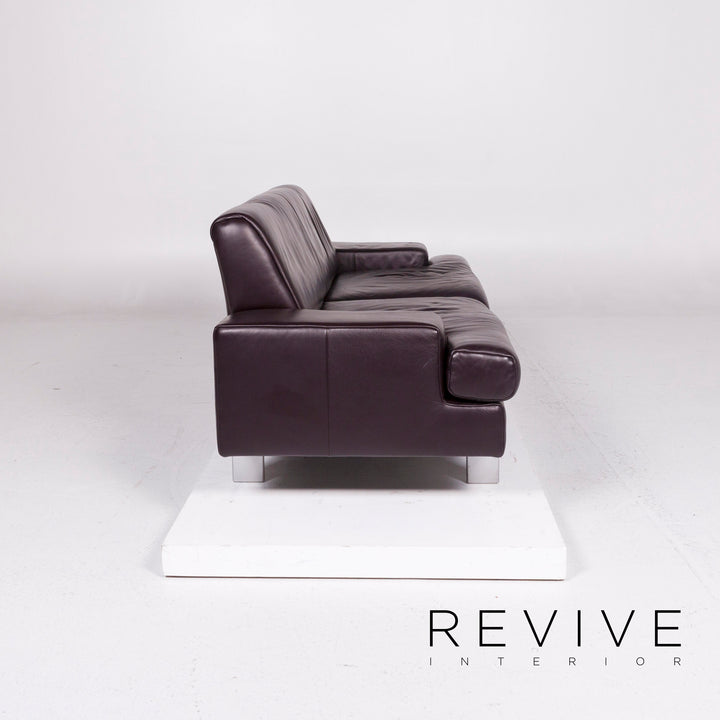 BMP Rolf Benz canapé en cuir aubergine canapé trois places #11193