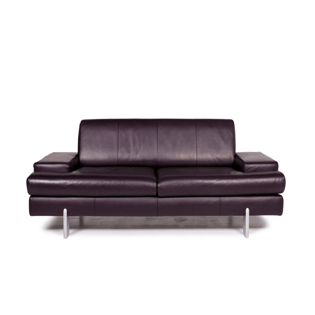 BMP Rolf Benz Leder Sofa Aubergine Zweisitzer Couch #11195