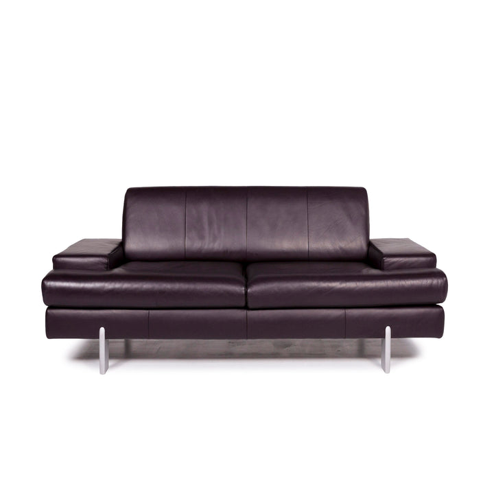 BMP Rolf Benz Leder Sofa Aubergine Zweisitzer Couch #11195