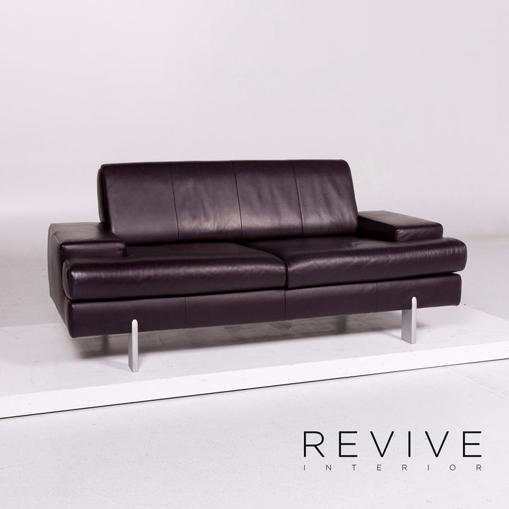 Ensemble de canapés en cuir BMP Rolf Benz aubergine 1x trois places, 1x deux places, 1x fauteuil #11344