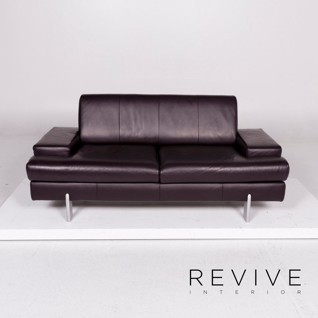 BMP Rolf Benz Leder Sofa Aubergine Zweisitzer Couch #11195